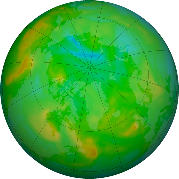 Arctic ozone map for 23 July 1991